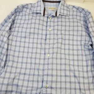 Pronto Uomo Blue Mens Long Sleeve Button Shirt L